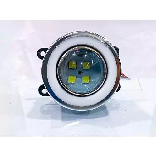 Auto Pearl Projector 3x1 DRL LED Metal Car Fog Light Compatible For Ford Fiesta, Drl4LedSwiftX_Fiesta (Set of 2)