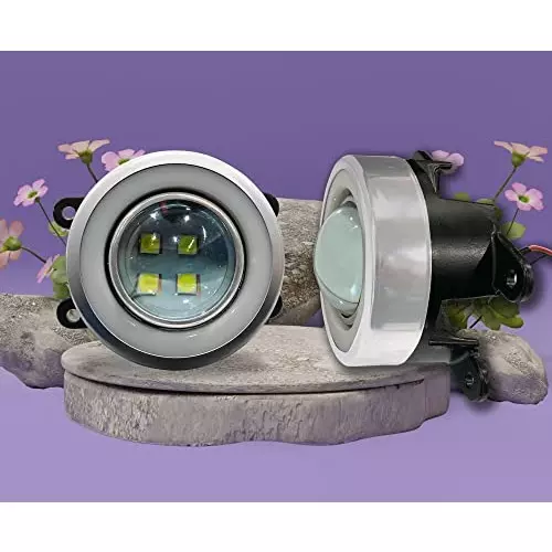Auto Pearl Projector 3x1 DRL LED Metal Car Fog Light Compatible For Ford Fiesta, Drl4LedSwiftX_Fiesta (Set of 2)