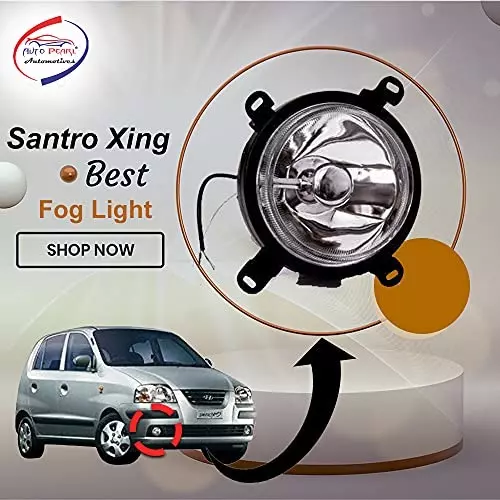 Auto Pearl Fog Light with Wiring Kit and Switch Compatible For Hyundai Santro Xing