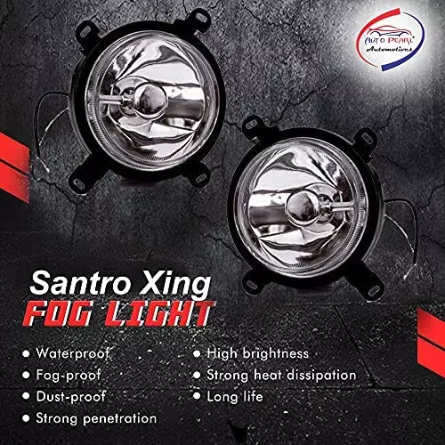 Auto Pearl Fog Light with Wiring Kit and Switch Compatible For Hyundai Santro Xing