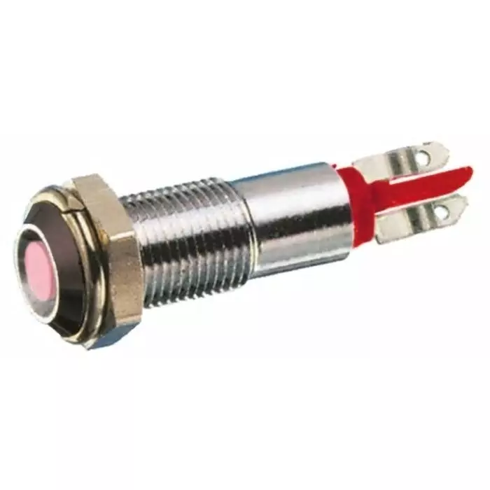 Signal Construct Red Indicator 12V 8 mm Mounting Hole Size Solder Tab Termination, SMEP08012