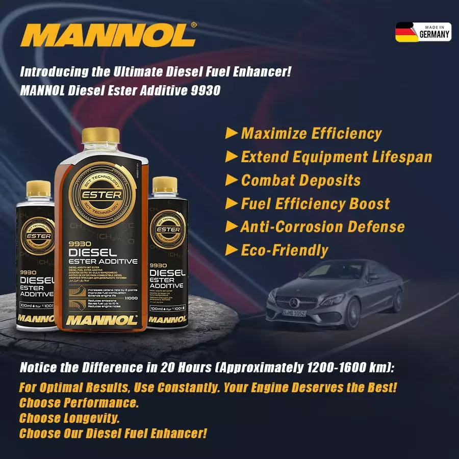MANNOL Diesel Fuel Ester Additive 100 ml for Cars, Trucks and Equipment, 9930-100