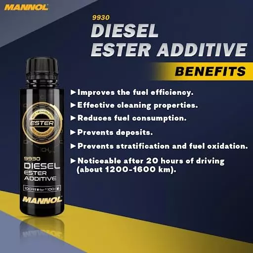 MANNOL Diesel Fuel Ester Additive 100 ml for Cars, Trucks and Equipment, 9930-100