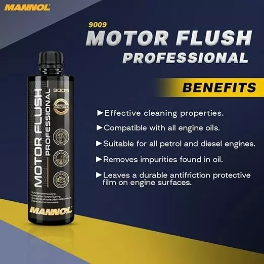 Mannol 9009 Motor Flush Professional 450 ml for Petrol & Diesel Engine, 9009 (Pack of 5)