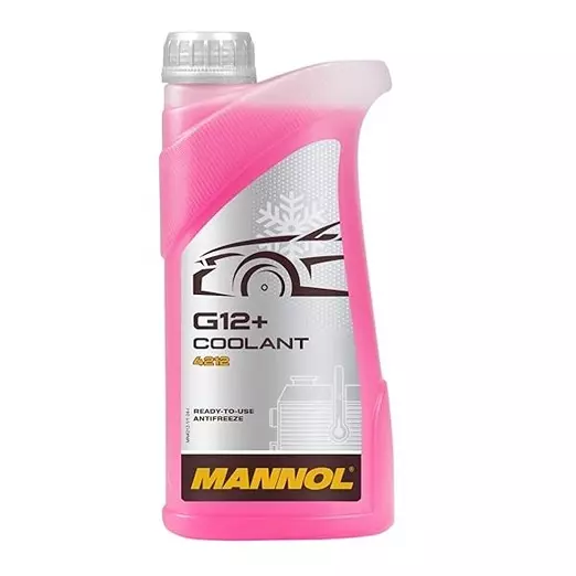 Mannol 4212 G12+ Coolant Antifreeze Synthetic 1 L Pink, 4212 (Pack of 5)