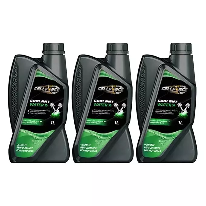 Cellforce UltraShield Radiator Coolant Water Green 1 L Bottle Liquid Product Form for Motor Car Use, CCG_3L (Pack of 3 Pcs)