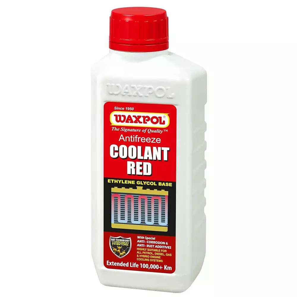 Waxpol 500 ml Antifreeze Coolant Red Concentrate 1:4 Mixing Ratio Ethylene Glycol Base POAT&nbsp;Technology
