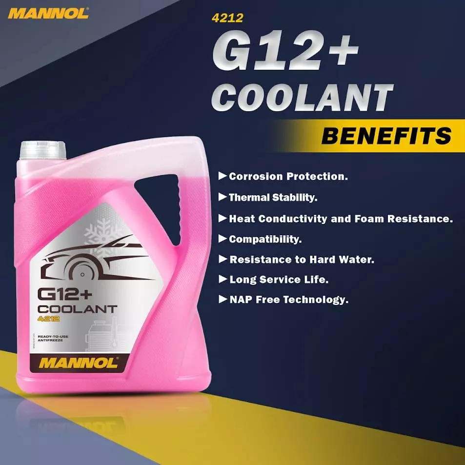 MANNOL Antifreeze & Coolant G12+ 5 L Pink, 4212-5L
