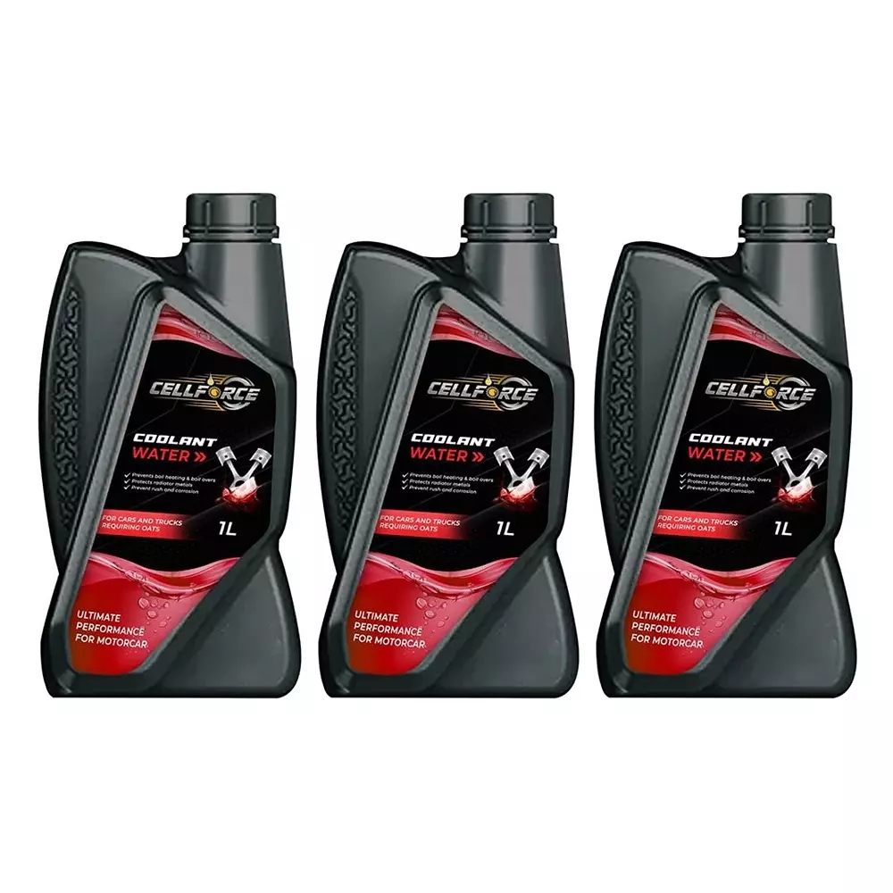 Cellforce UltraShield Radiator Coolant Water Red 1 L Bottle Liquid Product Form for Motor Car Use, CCR_3L (Pack of 3 Pcs)
