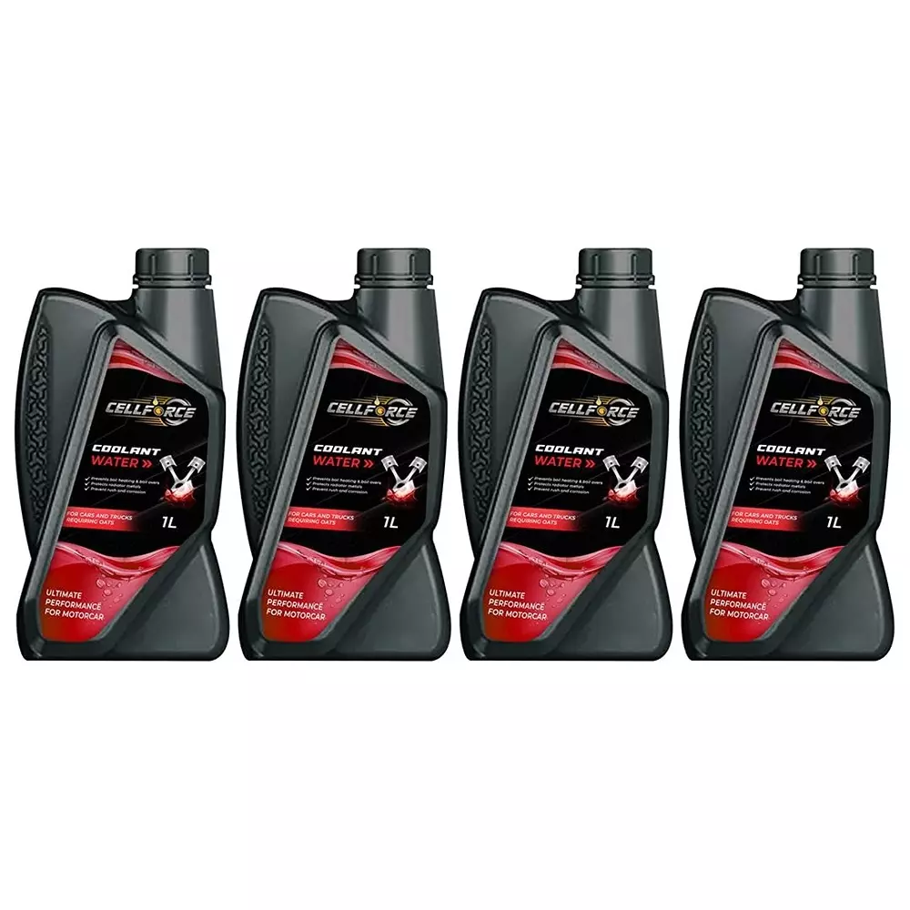 Cellforce UltraShield Radiator Coolant Water Red 1 L Bottle Liquid Product Form for Motor Car Use, CCR_4L (Pack of 4 Pcs)