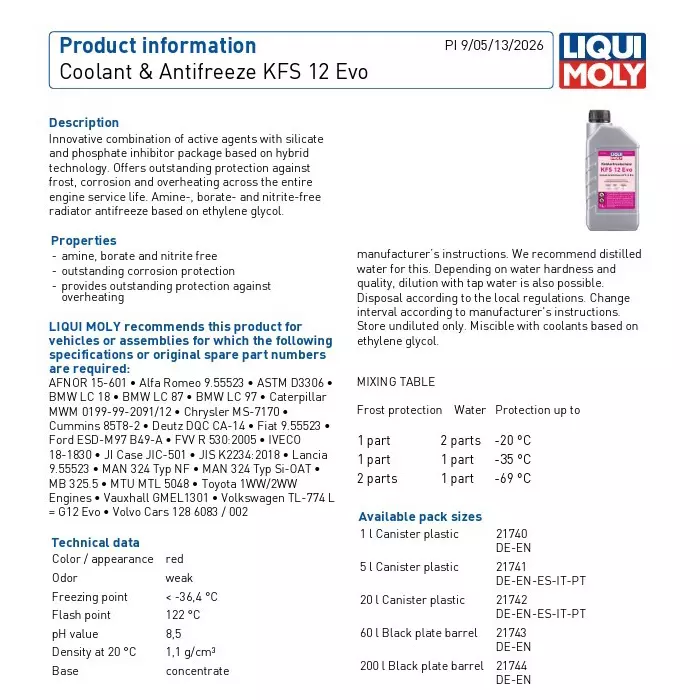 liqui-moly-1-l-kfs-12-evo-coolant-antifreeze-11-gcm-at-20c-density-and-122-c-flash-point-21740