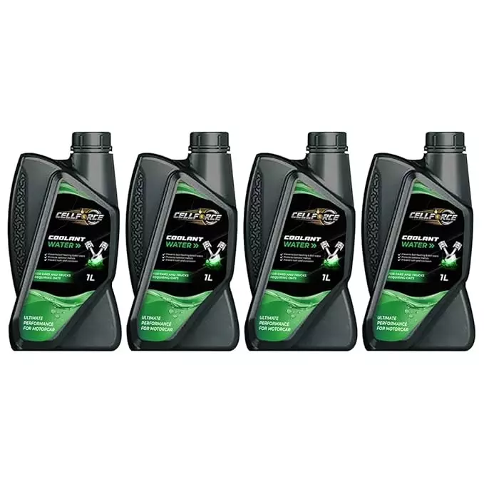 Cellforce UltraShield Radiator Coolant Water Green 1 L Bottle Liquid Product Form for Motor Car Use, CCG_4L (Pack of 4 Pcs)