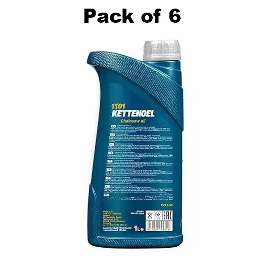 Mannol 1101 Kettenoel Chainsaw Oil 1 L for ‎Universal Fit, F1101-1 (Pack of 6)