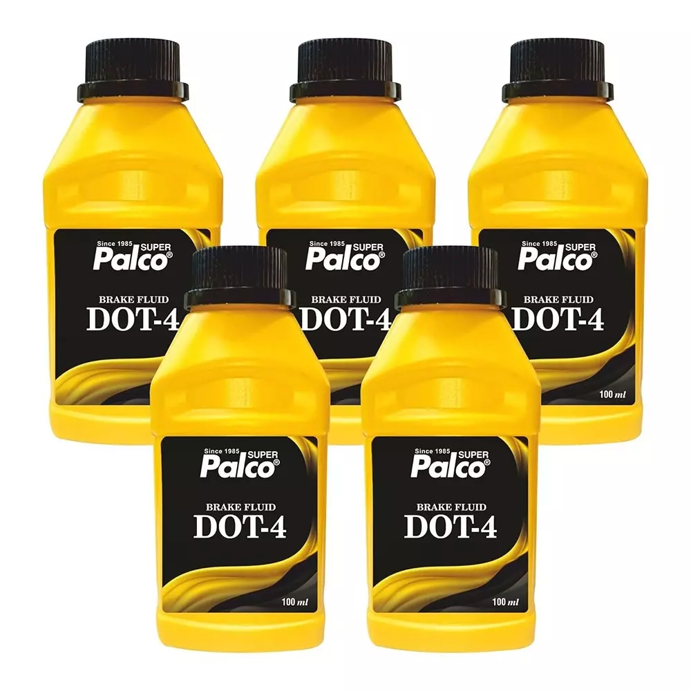 Palco DOT-4 Break Oils 100 ml 7 to 11.5 PH Value Light Yellow (Pack of 5)