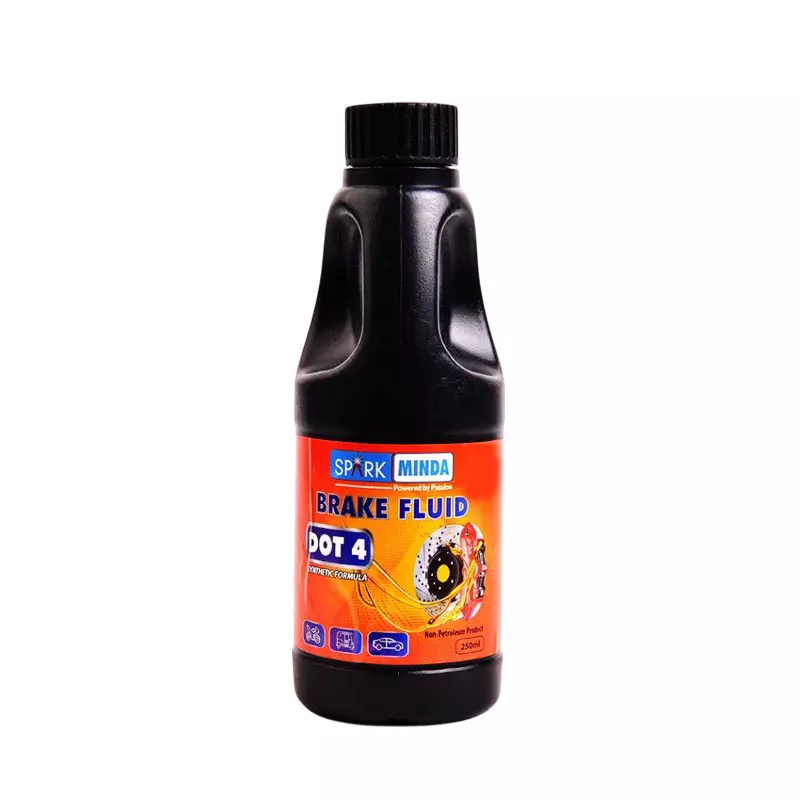 Spark Minda Brake Fluid DOT 4 (Glycol-based) 250 ml for Two, Three & Four Wheelers, BO-105