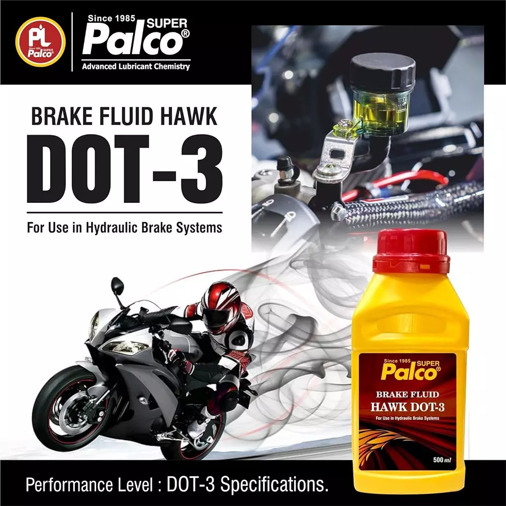 Palco Hawk DOT-3 Break Oils 500 ml 9.6 PH Value Red Crimson