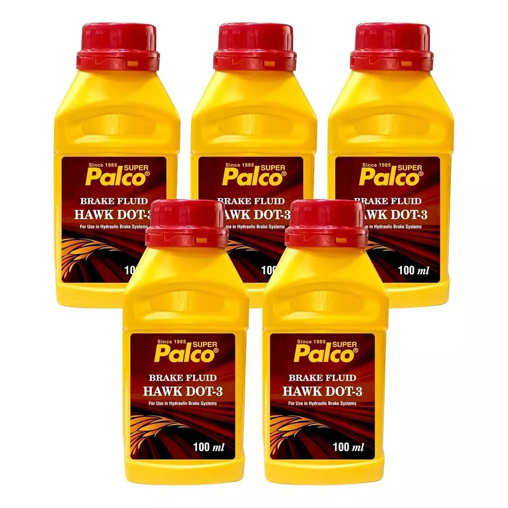 Palco Hawk DOT-3 Break Oils 100 ml 9.6 PH Value Red Crimson (Pack of 5)