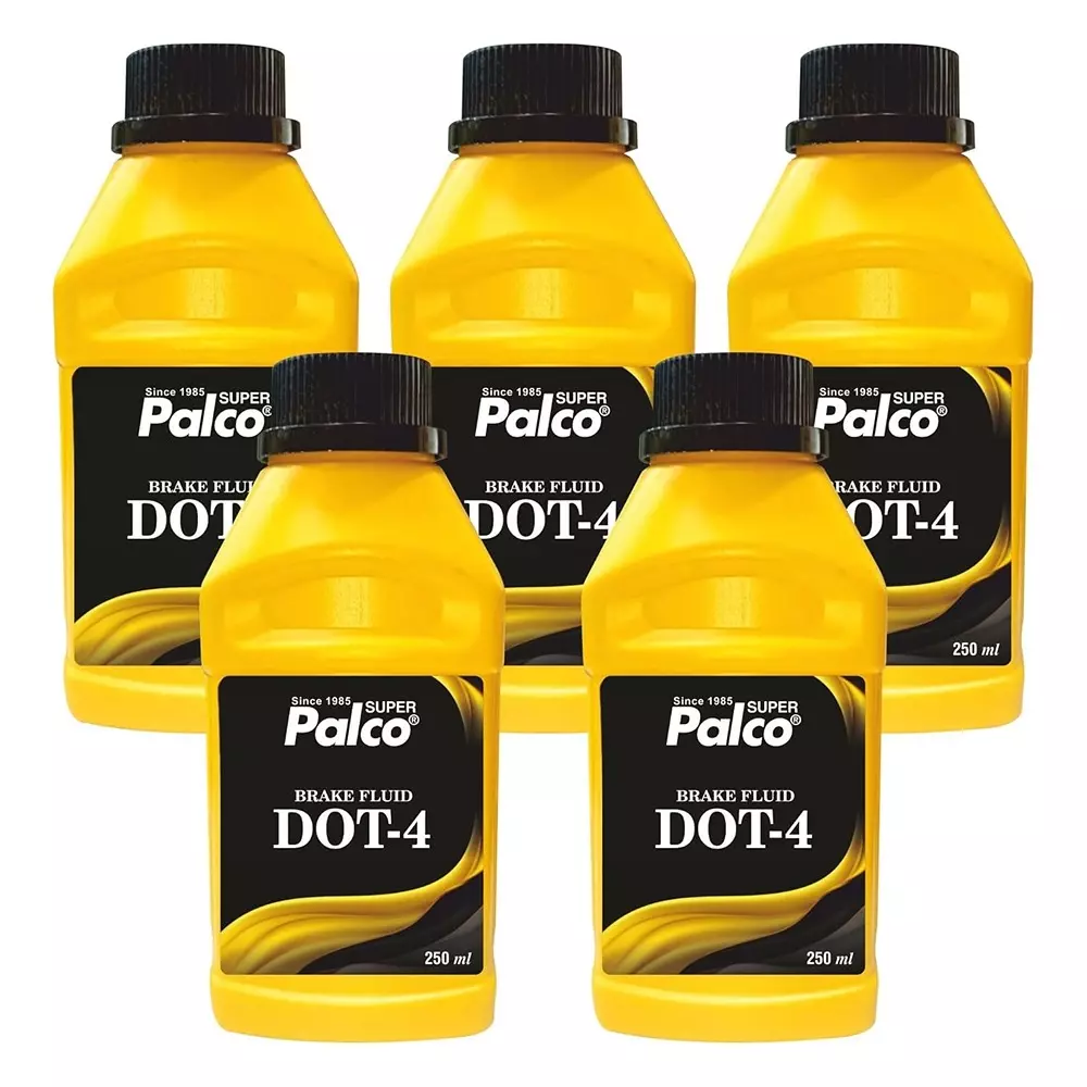 Palco DOT-4 Break Oils 250 ml 7 to 11.5 PH Value Light Yellow (Pack of 5)