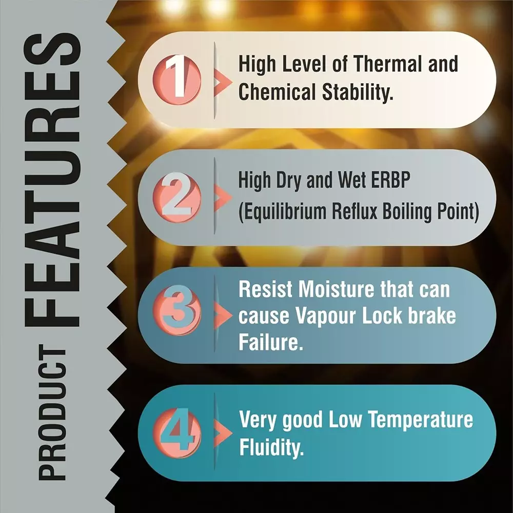 Palco DOT-4 Break Oils 250 ml 7 to 11.5 PH Value Light Yellow (Pack of 5)