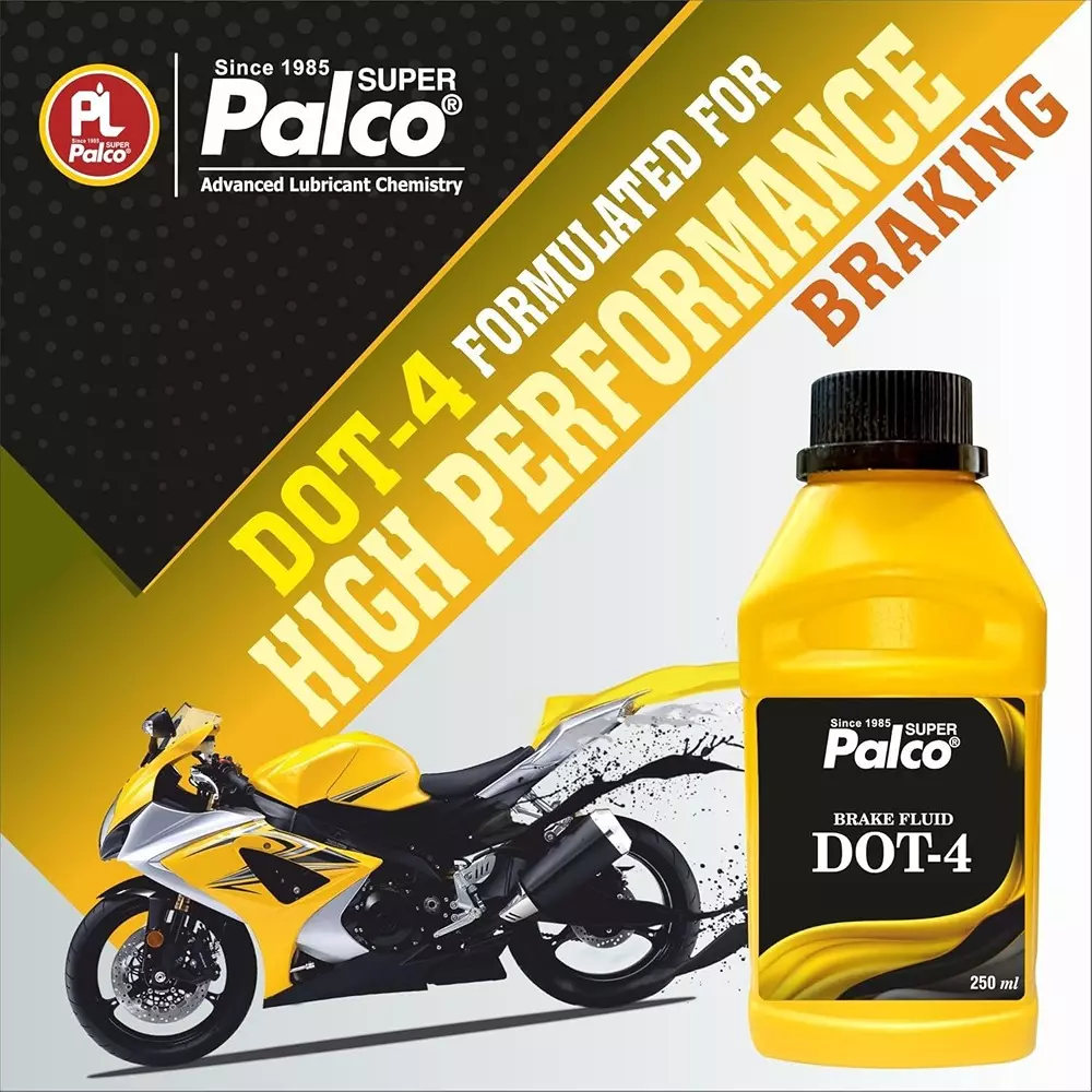 Palco DOT-4 Break Oils 250 ml 7 to 11.5 PH Value Light Yellow (Pack of 5)