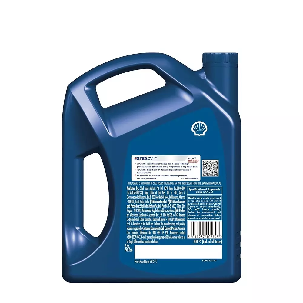 Shell Advance 4T AX7 15W-50 Synthetic Technology Engine Oil for Bike 2.5 Ltr