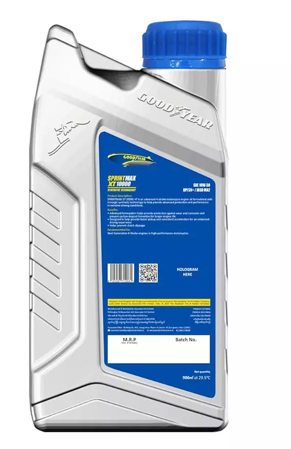 GOODYEAR 10W30 Sprintmax XT10000 4T Semi Synthetic Engine Oil 0.9 Ltrs
