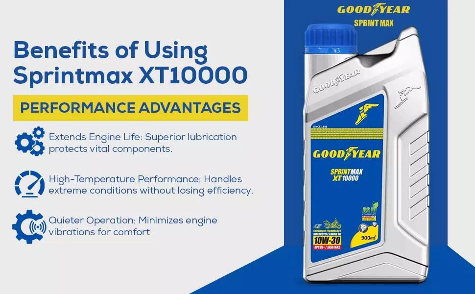 GOODYEAR 10W30 Sprintmax XT10000 4T Semi Synthetic Engine Oil 0.9 Ltrs