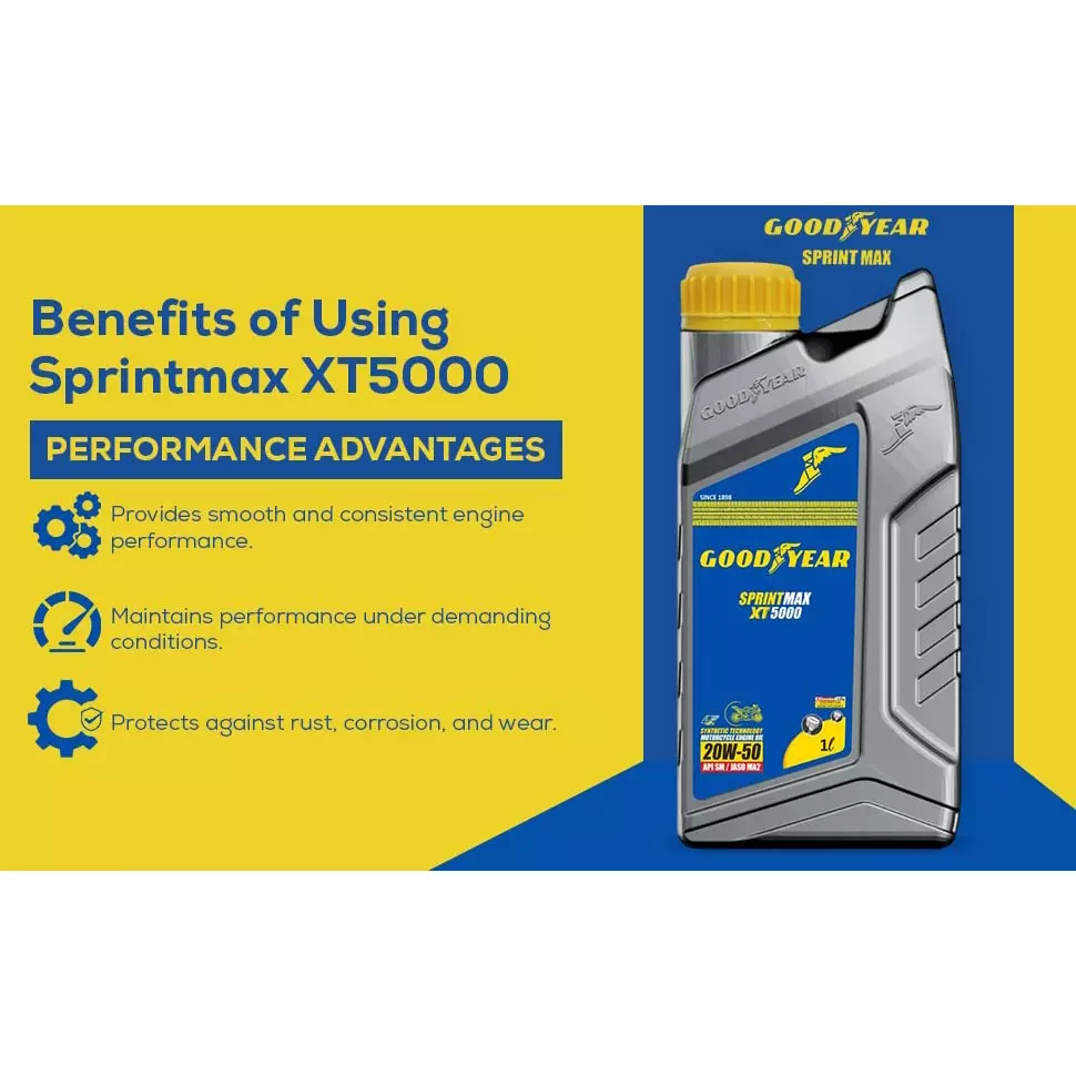 Goodyear Sprintmax XT5000 4T 20W-50 1.0 L Engine Oil for Motorcycles