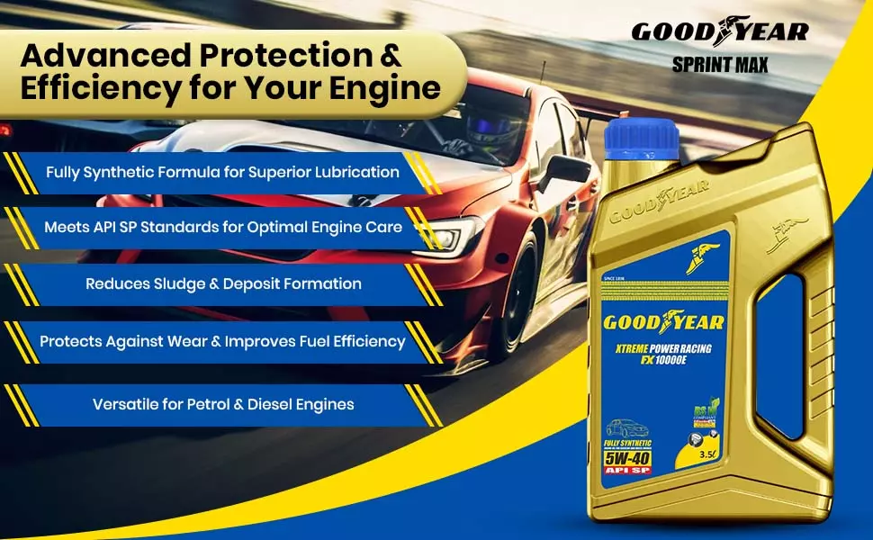 GOODYEAR 3.5 Ltrs 5W40 API SP Xtreme Power Racing FX 10000E Fully Synthetic Engine Oil