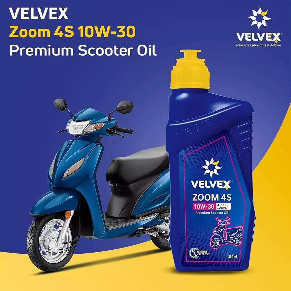VELVEX Zoom 4S 10W-30 Engine Oil 800 ml Triple Guard Protection for Scooter