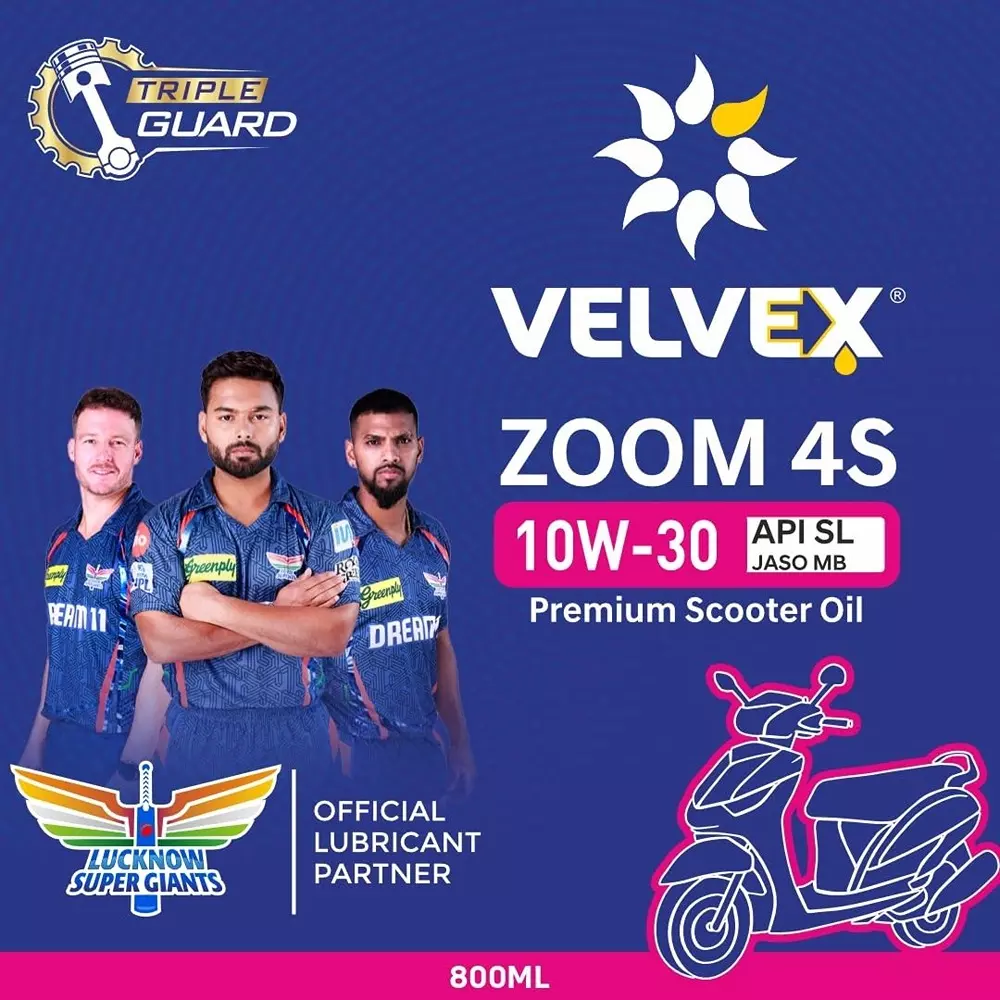 VELVEX Zoom 4S 10W-30 Engine Oil 800 ml Triple Guard Protection for Scooter