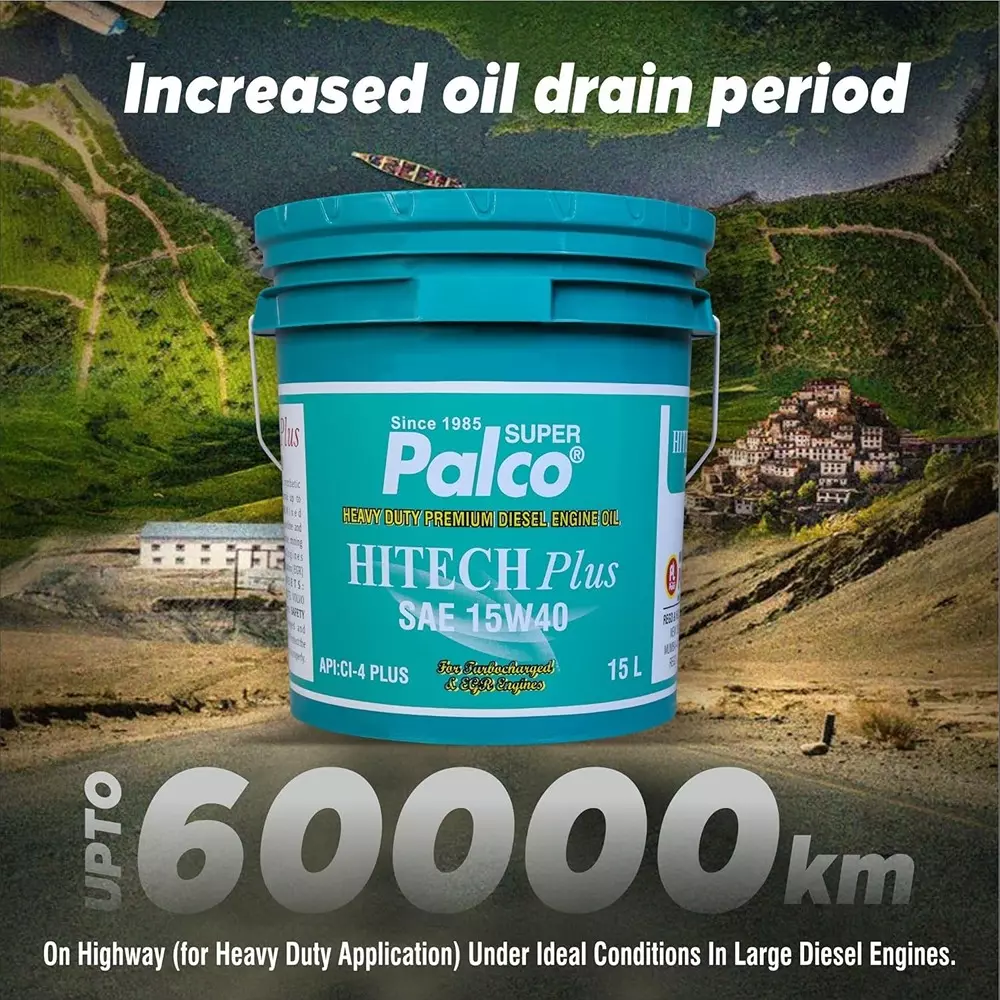 Palco Hitech Plus Engine Oil 15 L Capacity CI-4 Plus API 15W40 Green