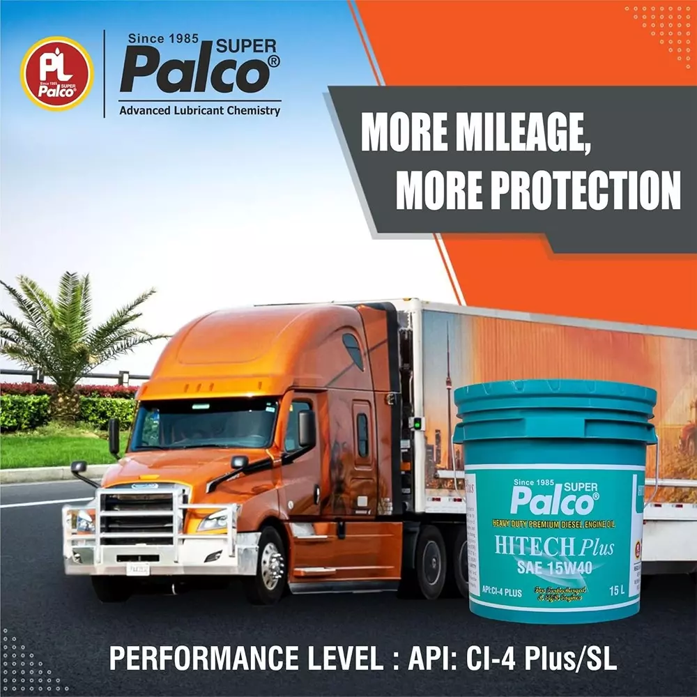 Palco Hitech Plus Engine Oil 15 L Capacity CI-4 Plus API 15W40 Green