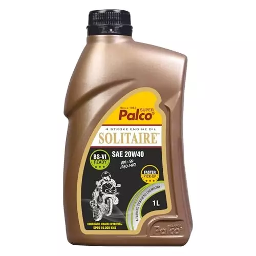 Palco Engine Oil SN, JASO-MA 2 API 1 L Capacity SOLITAIRE 20W40 Clear Golden Natural