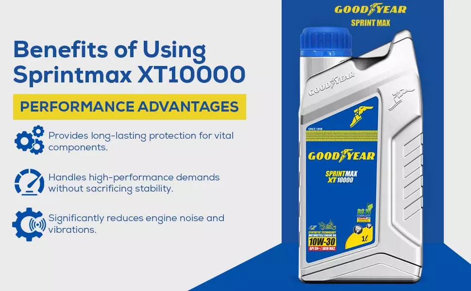 GOODYEAR 10W30 Sprintmax XT10000 4T Semi-Synthetic Engine Oil 1.0 Ltrs