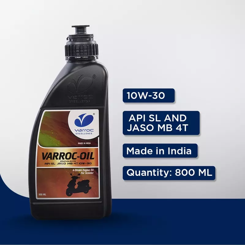 Varroc SAE 10W-30 SL MB Mineral Engine Oil 800 ml for Scooter, VOIL-10W30-800SL (Pack of 6)