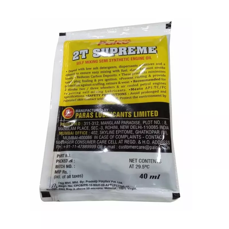 Palco 2T Supreme Engine Oil 40 ml TC, JASO: FC API Semi-Synthetic Green (Pack of 40)