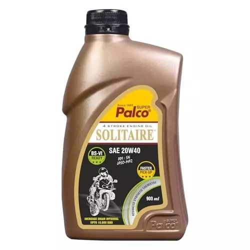 Palco Engine Oil SN, JASO-MA 2 API 900 ml Capacity SOLITAIRE 20W40 Clear Golden Natural