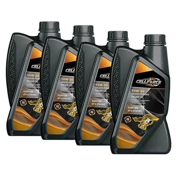 Cellforce Fully Synthetic 4 T-4 Stroke Engine Oil Yellow 1 L Bottle Liquid Product Form for Scooter Use, C_10w30_4L (Pack of 4 Pcs)