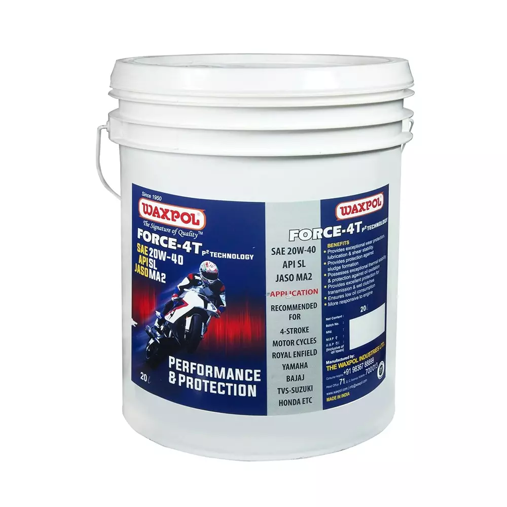 Waxpol 20 L 4 Stroke Engine Oil 20W 40 Viscocity for 4 Stroke Motorcycles With Wet Clutches