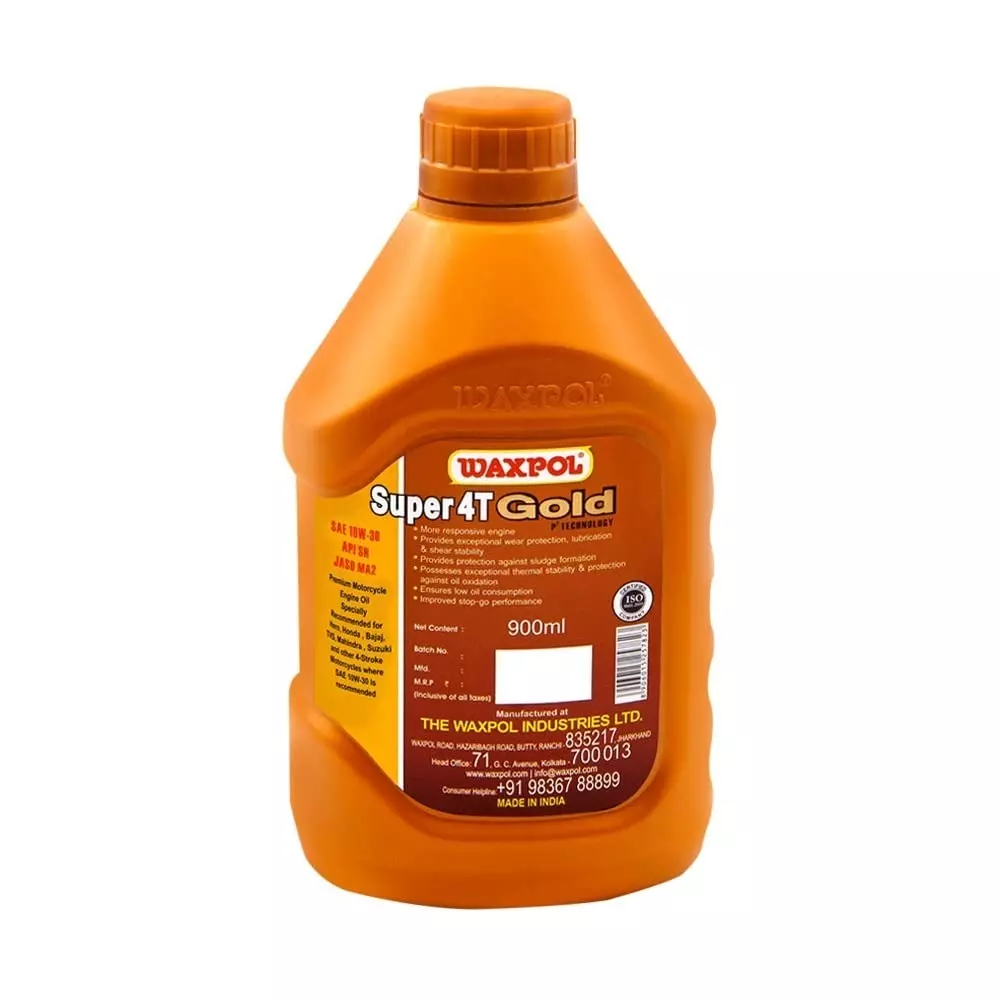 waxpol-900-ml-4-stroke-engine-oil-10w-30-viscocity-for-4-stroke-motorcycles-with-wet-clutches-super-4t-gold