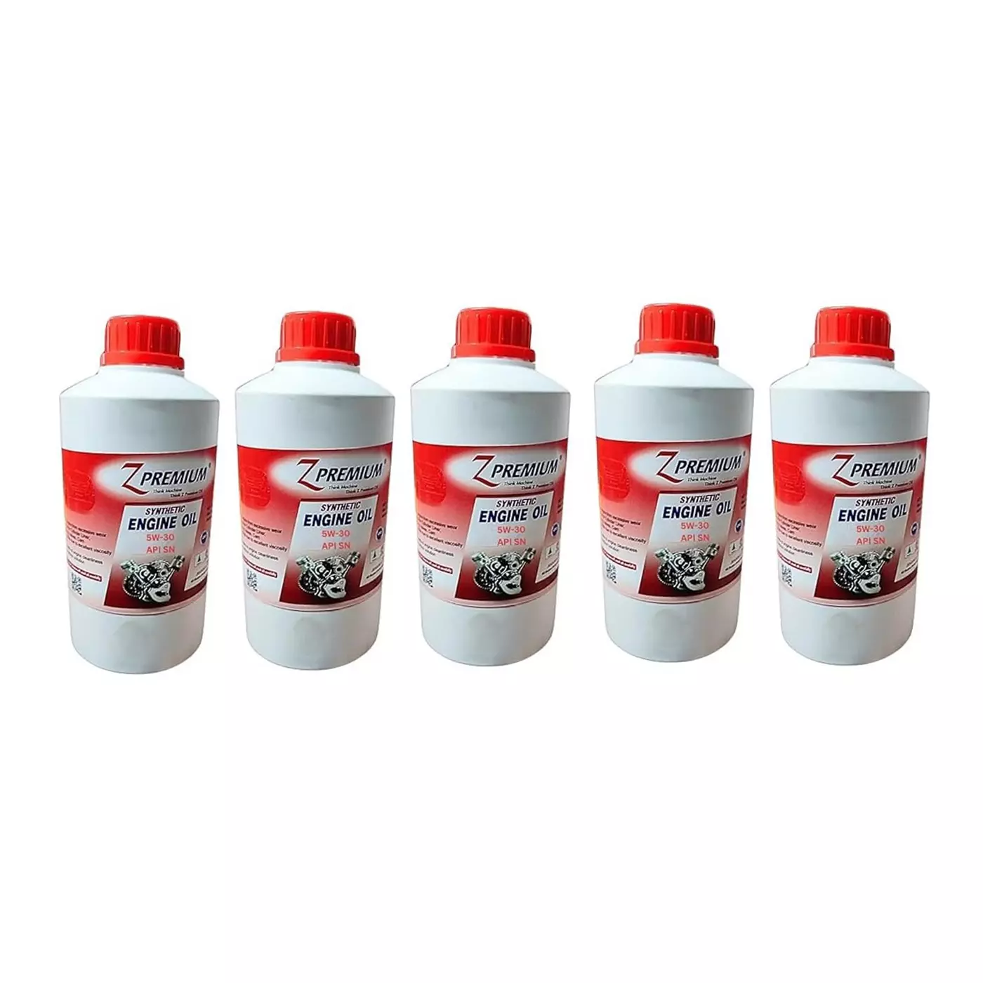 Z Premium 5W-30 SN Plus Fully Synthetic Engine Oil 1 L for Petrol, Diesel & CNG Cars (Pack of 5)