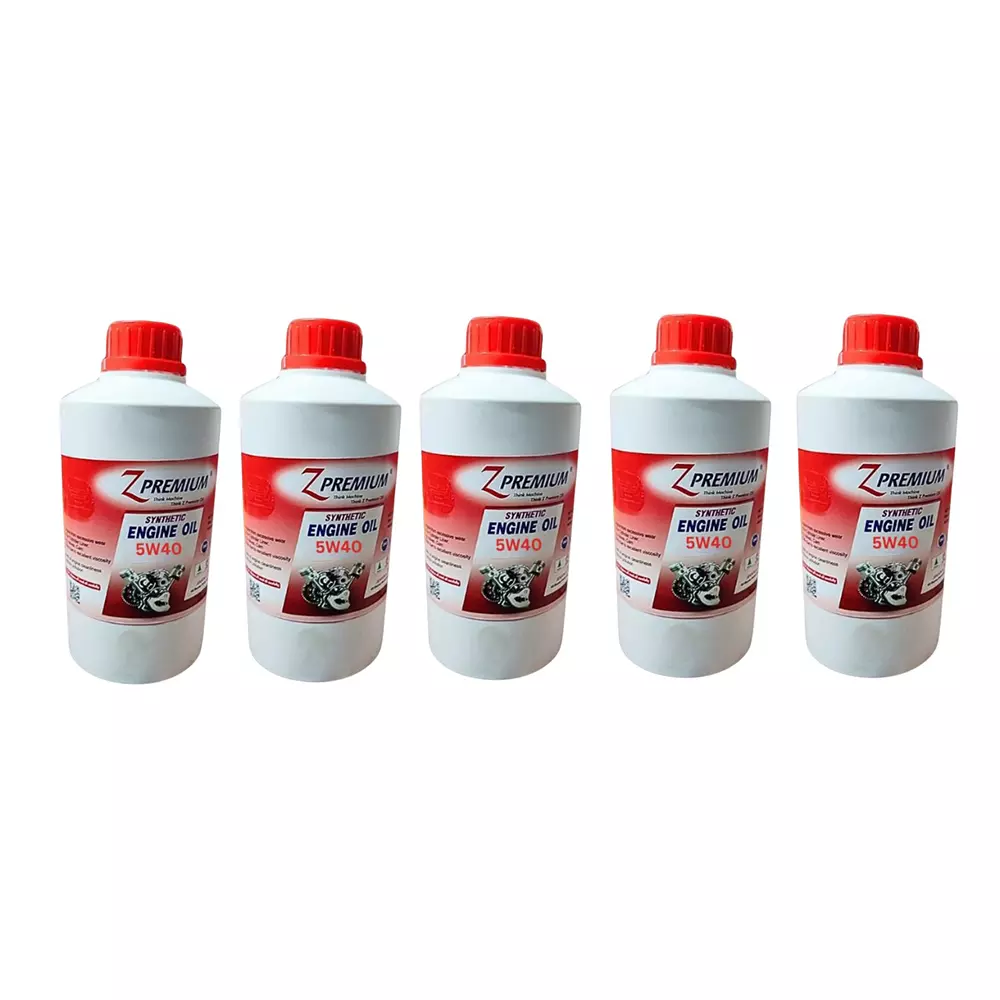 Z Premium 5W40 Fully Synthetic Engine Oil 1 L Superior & High-Performance for CNG/LPG Vehicle (Pack of 5)