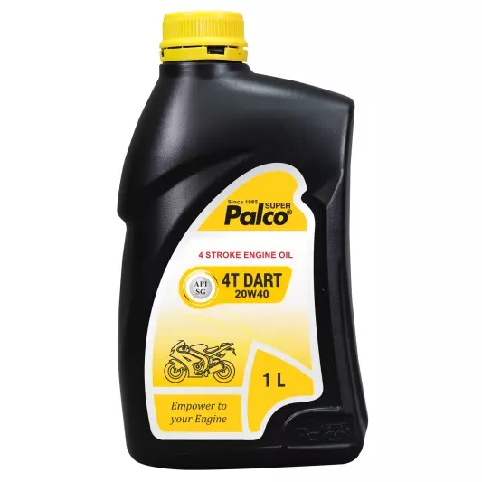 Palco 4T Dart Engine Oil 1 L Capacity SG API 20W40 Viscosity Clear Golden Natural