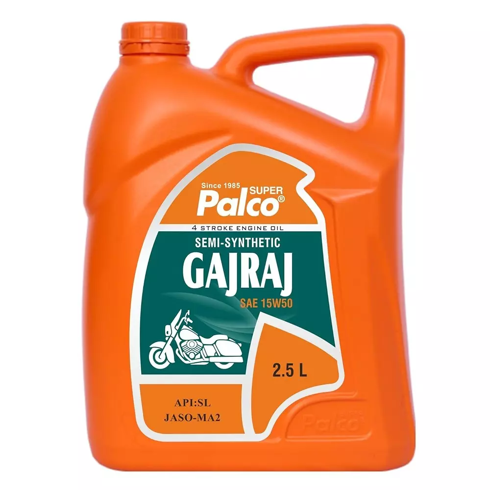 Palco Gajraj Engine Oil 2.5 L Capacity SL, JASO-MA 2 API 15W50 Clear Golden Natural