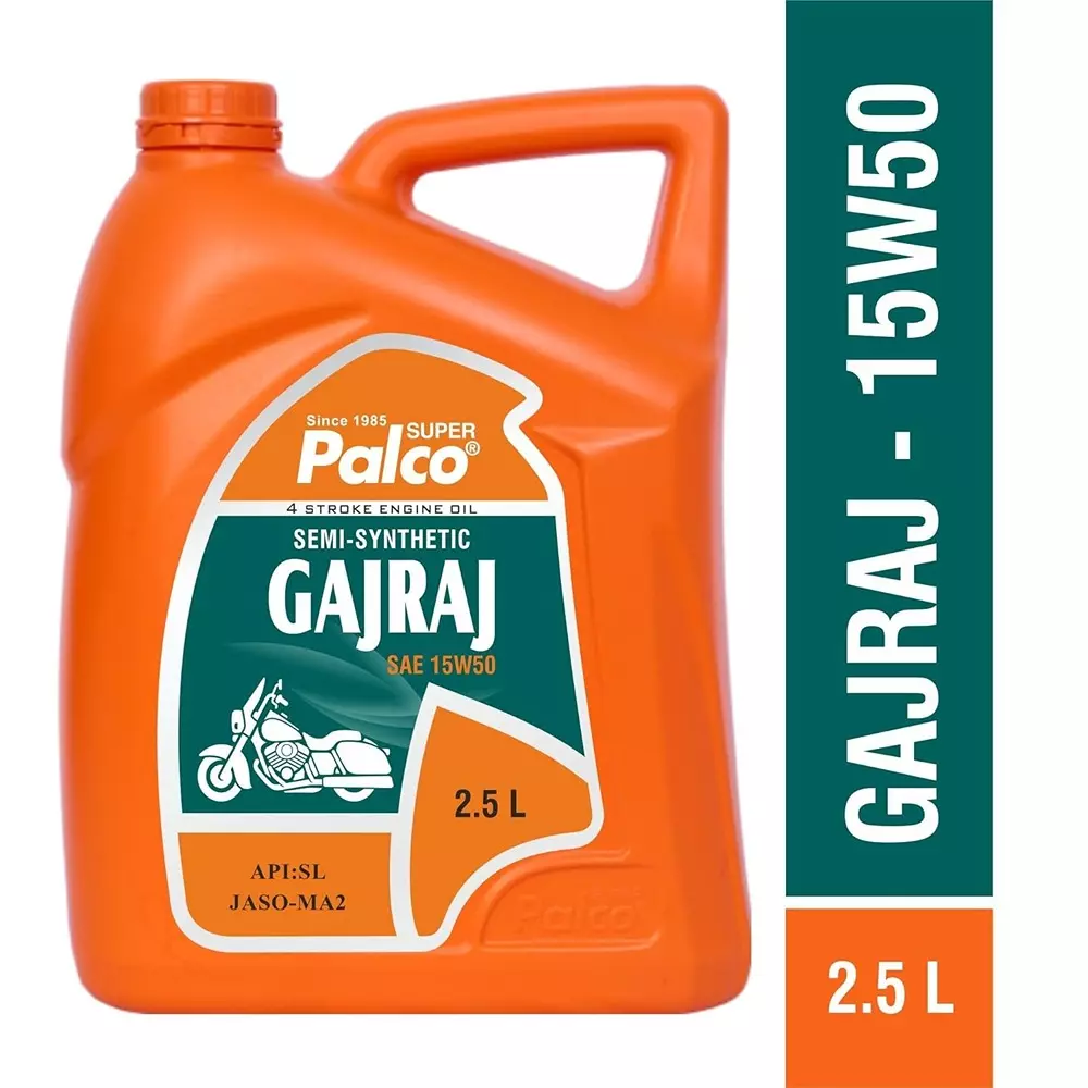 Palco Gajraj Engine Oil 2.5 L Capacity SL, JASO-MA 2 API 15W50 Clear Golden Natural