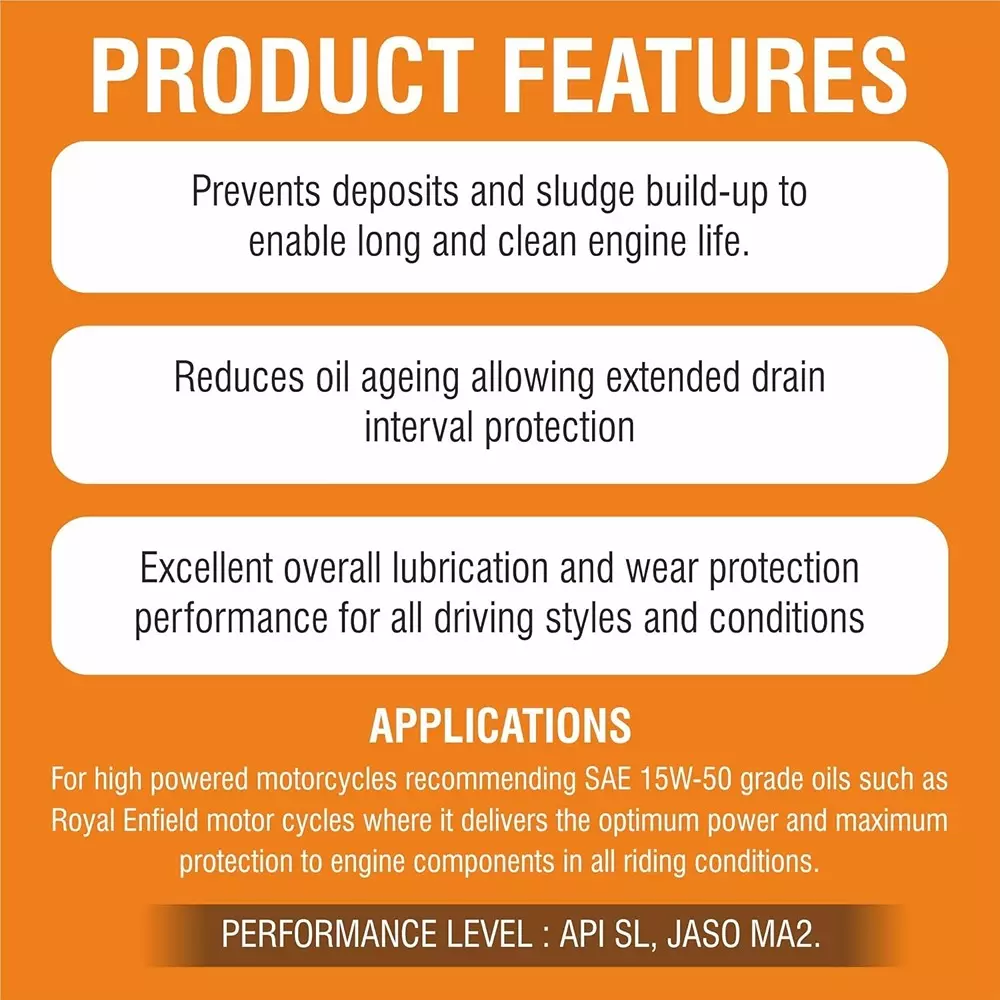 Palco Gajraj Engine Oil 2.5 L Capacity SL, JASO-MA 2 API 15W50 Clear Golden Natural