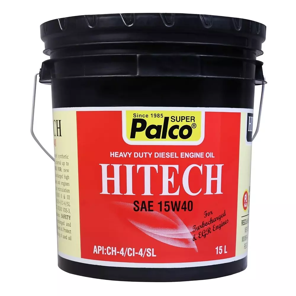 Palco Hitech Engine Oil 15 L Capacity CI-4 / SL API 15W40 Clear Golden Natural