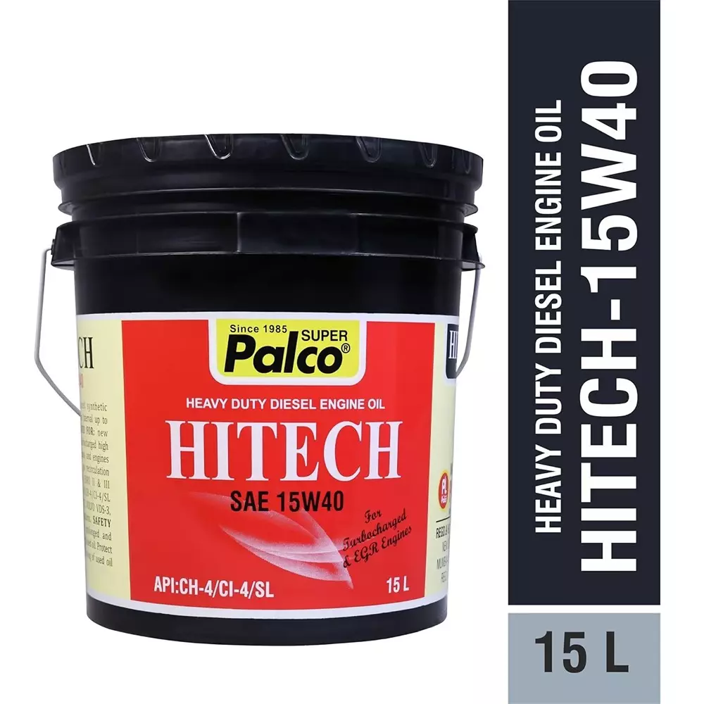 Palco Hitech Engine Oil 15 L Capacity CI-4 / SL API 15W40 Clear Golden Natural
