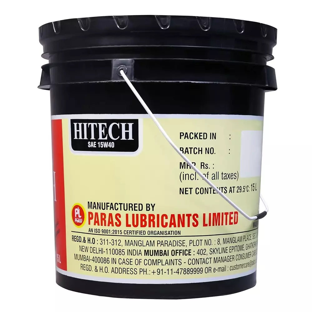 Palco Hitech Engine Oil 15 L Capacity CI-4 / SL API 15W40 Clear Golden Natural